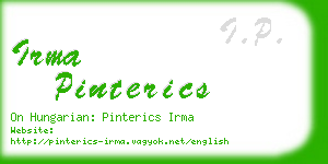 irma pinterics business card